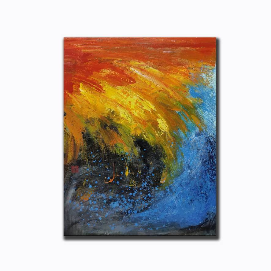 Red Living Abstract Canvas Wall Art 89SSK wall art